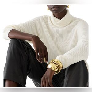 J.Crew Cotton-Blend Ribbed Turtleneck Sweater Sz XS BS990